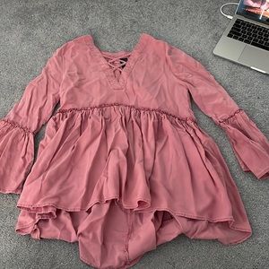 Dusty Rose Babydoll long sleeve